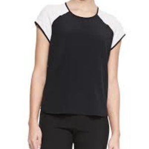Diane Von Furstenberg Silk Top  Liva Colorblock Size M
